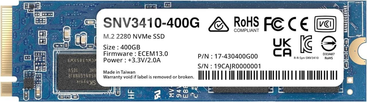 Synology SNV3410-400G 400GB M.2 2280 NVMe solid-state drive