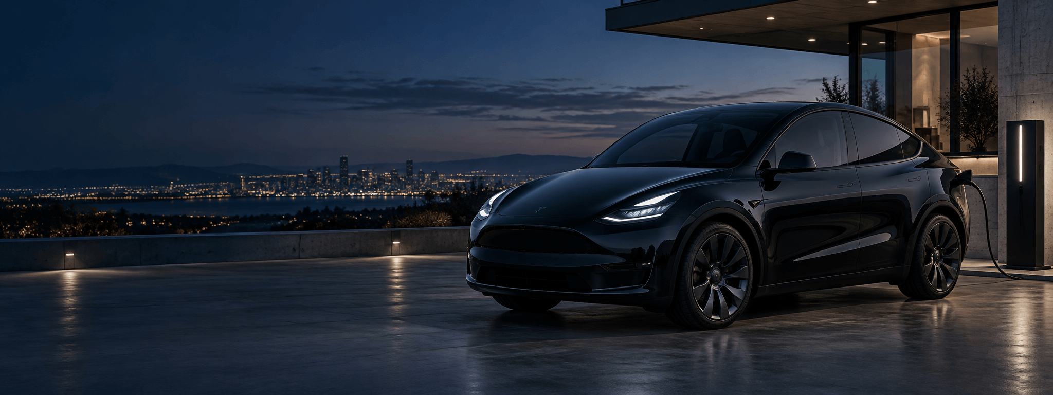 Premium black Tesla Model Y-style electric crossover